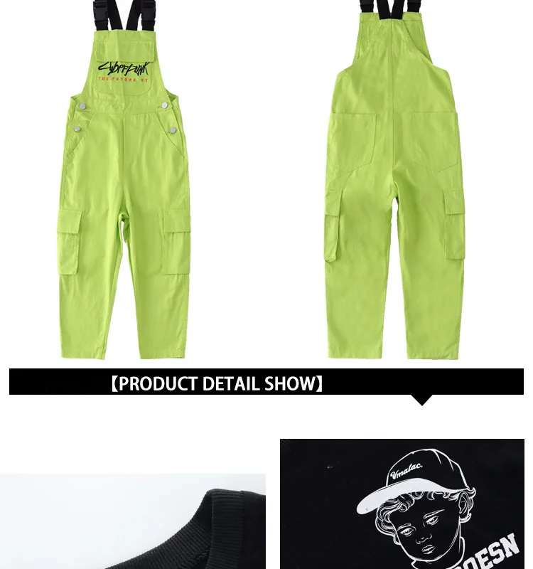 Kid Hip Hop Clothing Black Casual T Shirt Tops Loose Bib Pants for Girls Boys Jazz Dance Costumes Ballroom Dancing Clothes Wear