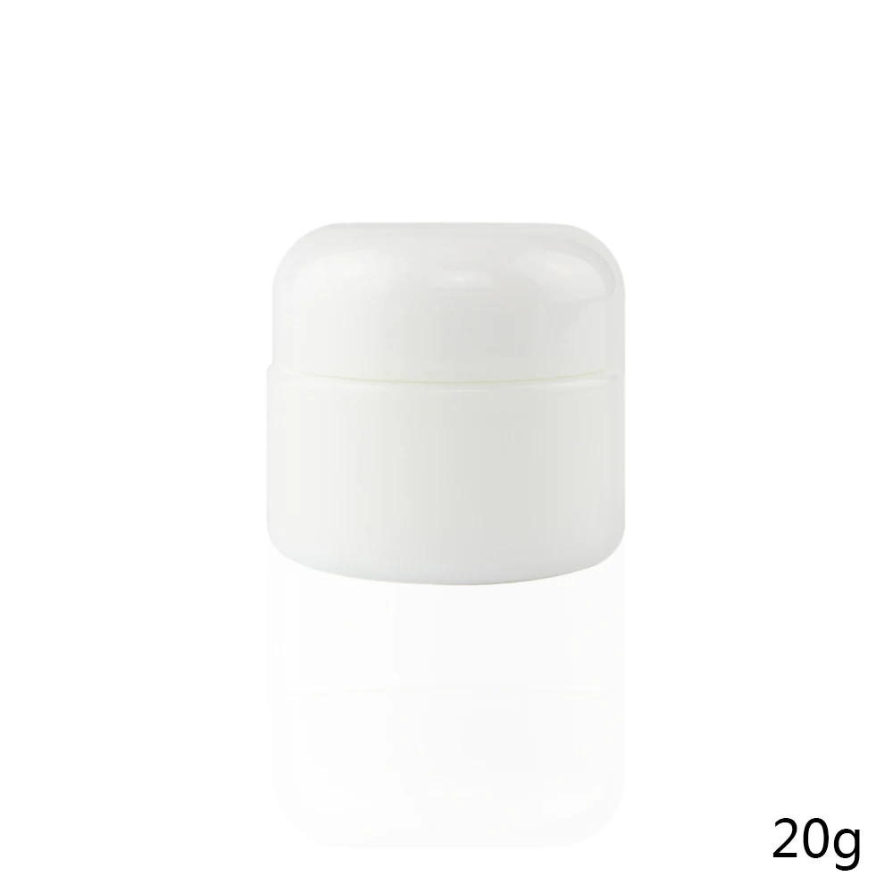 

Wholesale 20g small capacity glass cream container, empty round opal pearl white glass eye cream dispenser, round glass jar