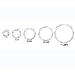 Multicolor Adjustable LED Ring with Built-in IC - 45LED (White PCB)