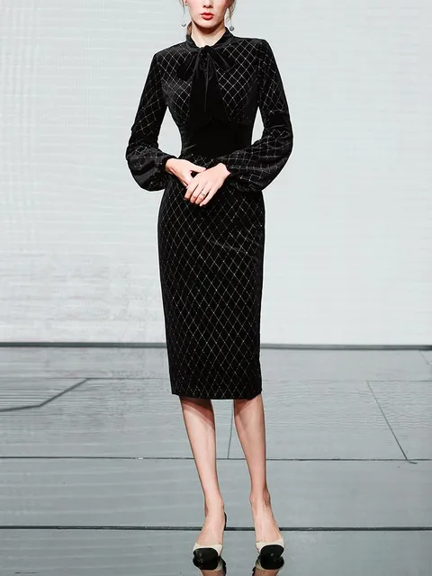 Plus Size Women Robe A-line Black Velvet Chic Vintage Temperament Evening Dresses 5
