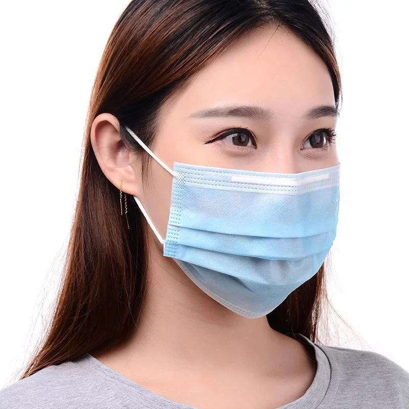 

1pcs Face Mouth Anti Mask Disposable Protect 3 Layers Filter Dustproof Earloop Non Woven Mouth Masks 48 hours shipping