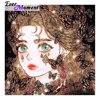 

Ever Moment Diamond Painting Cartoon Girl Paint By Diamond Full Square Resin Drill Wall Art DIY Embroidery Crystal Gift 5L565