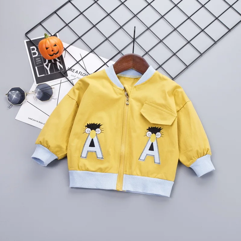 

2019 New Style BOY'S Autumn New Style Korean-style Children Lettered Coat Jacket Baby Zip-up Shirt Tops One-Piece Fashion