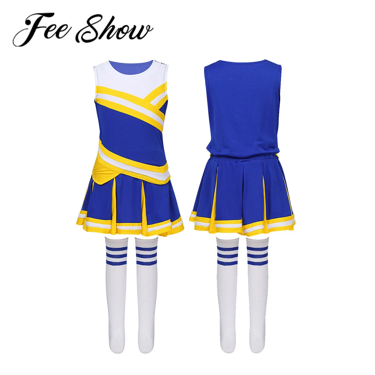 子供チアリーディング制服衣装コスプレ衣装トップス プリーツスカートの靴下スーツ学校パフォーマンス Girls Costumes Aliexpress