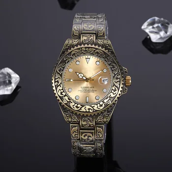 

Luxury Palace Court Carved Case Male Quartz Movement Watch Men Brand Wristwatches Clock relojes hombre 2020 Gift