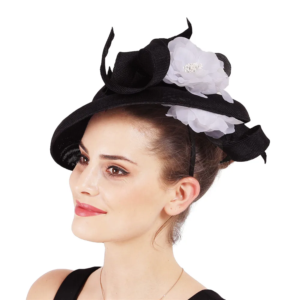 Большие шляпы millinery, вечерние шляпы-вуалетки Kenducky derby, королевские женские свадебные головные уборы с милыми цветочными аксессуарами, головной убор с петлями
