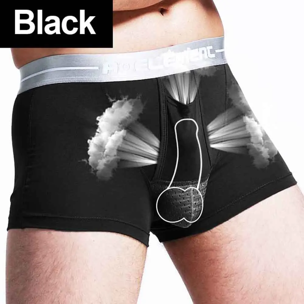 Black 035 Сексуальное мужское мягкое нижнее белье из модала, боксерское короткое нижнее белье для ухода за мошонкой, Капсульная функция для здоровья молодежи, сеульские выпуклые разделительные боксеры - Цвет: Black 035