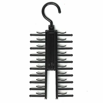 

Adjustable 360 degree Rotating 20 Hook Tie Towel Belt Scarf Compact Rack Holder:Black and white ran:size:13 * 29cm (width + f