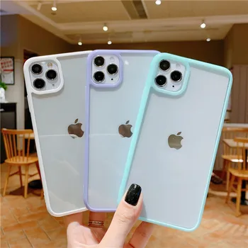 

Moskado Candy Color Transparent Phone Case For iPhone 11 11Pro Max X XR XS Max 7 8 Plus Fashion Simple Solid Hard PC Back Cover