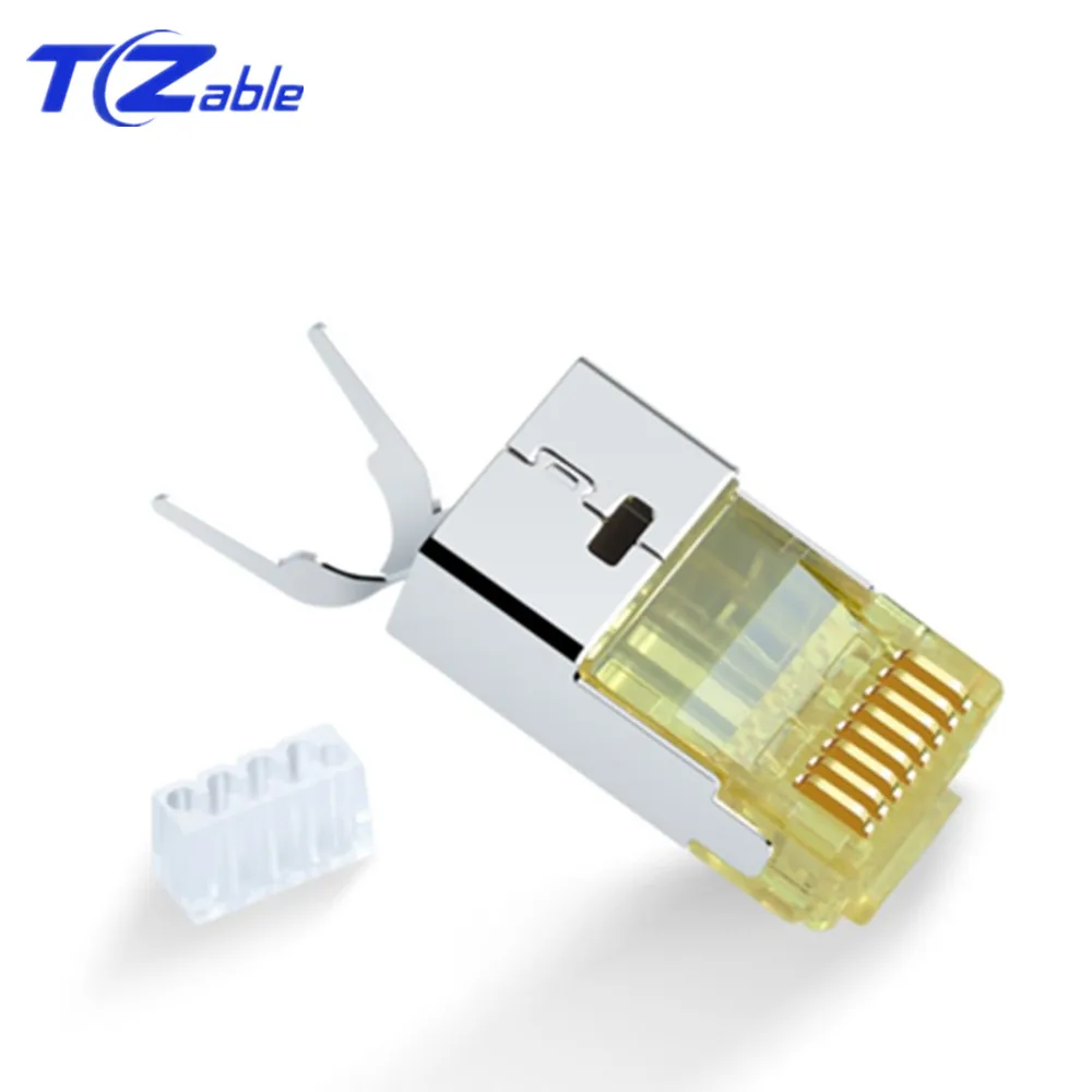 RJ45 Connector Cat6 Cat7 RJ 45 Gold-Plated Shield