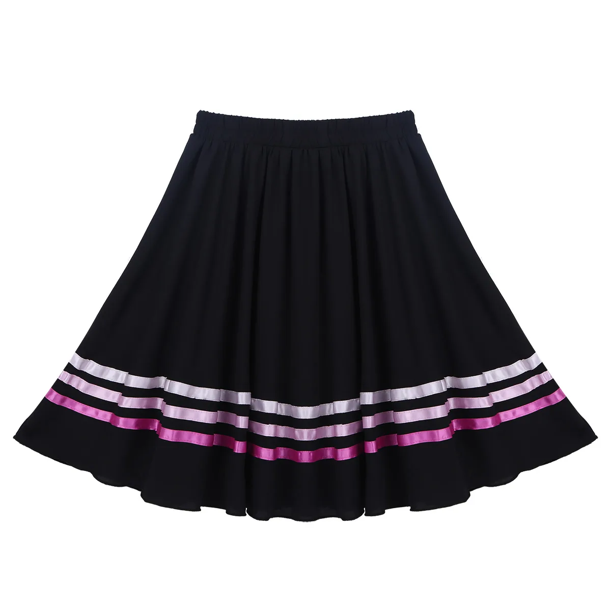 Girls Ballet Skirts Elastic Waist Pull-On Full Circle Long Dance Costume