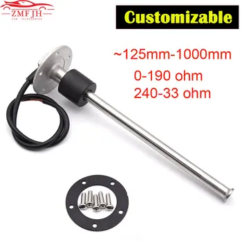 

Customizable Fuel Level Sensor 125mm-1000mm Water Level Sensor Fit 0-190ohm 240-33ohm Oil Liquid Tank Fuel Level For Marine Boat