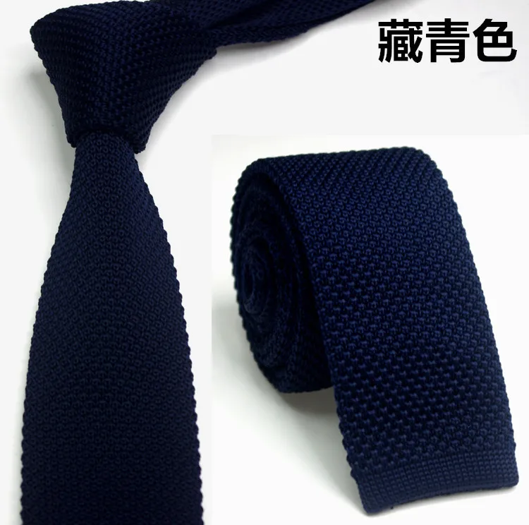Korean-style Solid Color Knitted Tie Men And Women Slim Tie Casual Knitted Tie Yarn Tie 28-Color