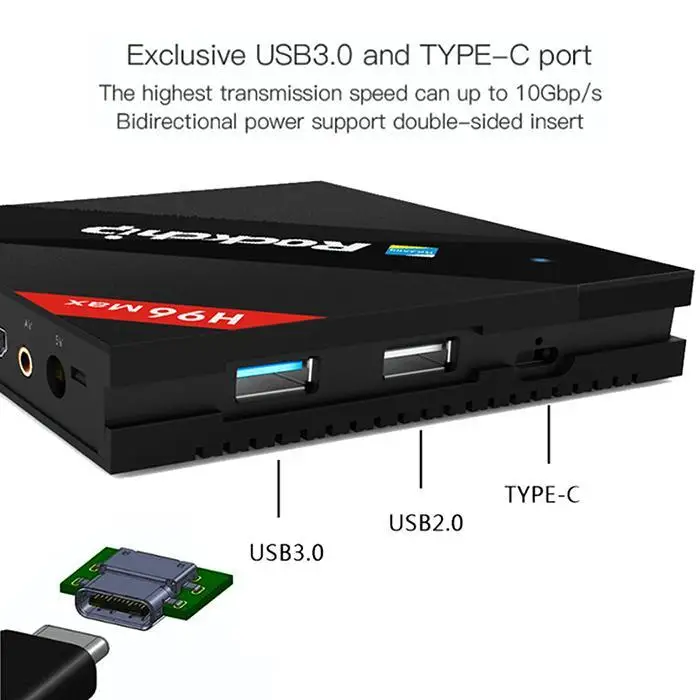 H96max сетевая приставка шестиядерный двойной HD набор для телевизора WiFi Bluetooth 4,0 Android 4k 7,1 инфракрасный пульт дистанционного управления