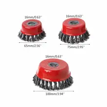 Проволочная чаша для полировки из нержавеющей стали щетка витая проволока Форма колеса с отверстием 16 мм для полированного приспособления для удаления ржавчины