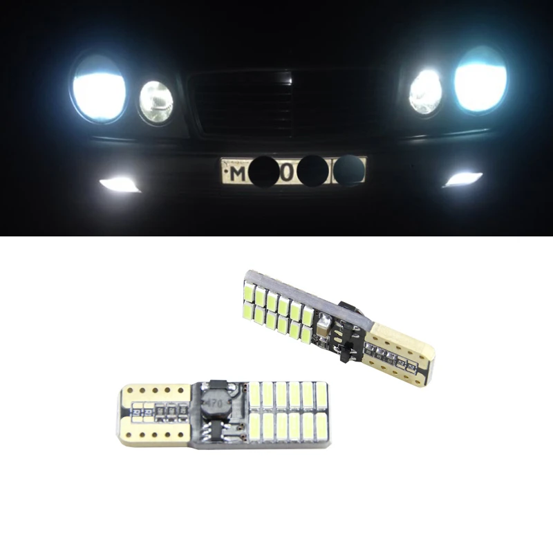 Mercedes Benz Icin W202 W220 W204 W203 W210 W124 W211 W222 X204 W164 T10 W5w 24 Led 4014smd Park Isiklari Sidelight Hicbir Hata Signal Lamp Aliexpress