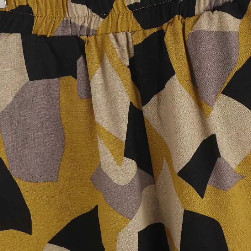 Женские шаровары ZANZEA Kaftan с геометрическим принтом, весенние хлопковые длинные штаны с эластичной резинкой на талии для женщин, Палаццо Репка
