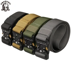 Tactical Belt Nylon Military Army Belt Outdoor Metal Buckle Police Heavy Duty Training Hunting Airsoft Belt 125cm 3.8cm Wide