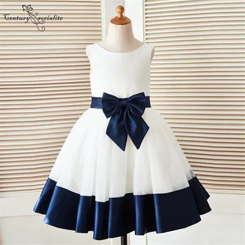 

Lovely Flower Girl Dresses 2020 A-Line Ankle Length Big Bow First Communion Gowns Birthday Party Dresses Pageant Gowns Cheap