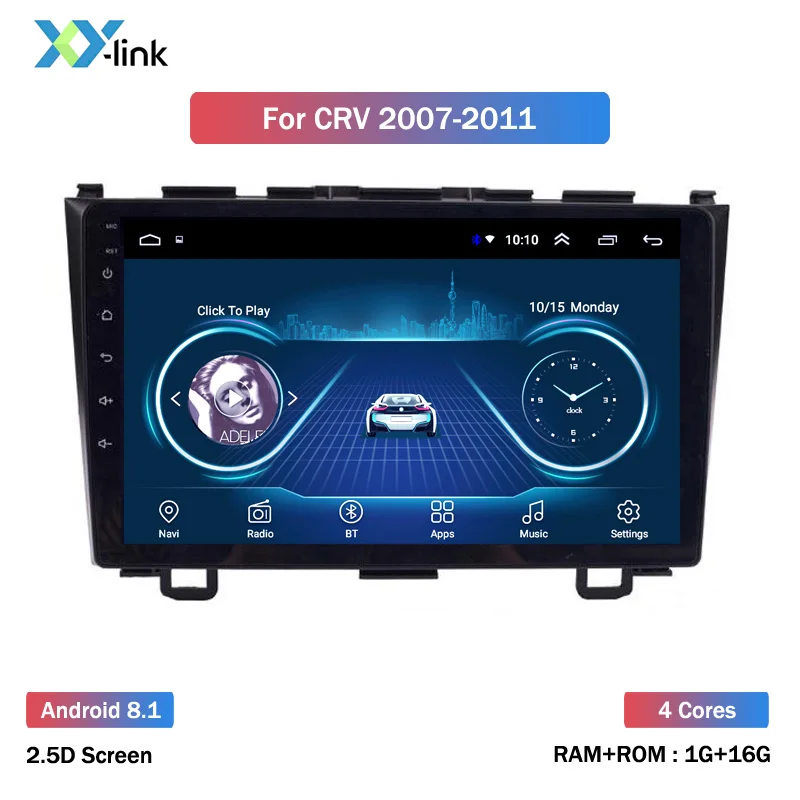 Android 8,1 автомобильный dvd gps мультимедийный плеер для Honda CRV CR-V 3 2007-2011 Автомобильный dvd Навигатор Радио Видео Аудио плеер - Цвет: 4 CORES 1G RAM