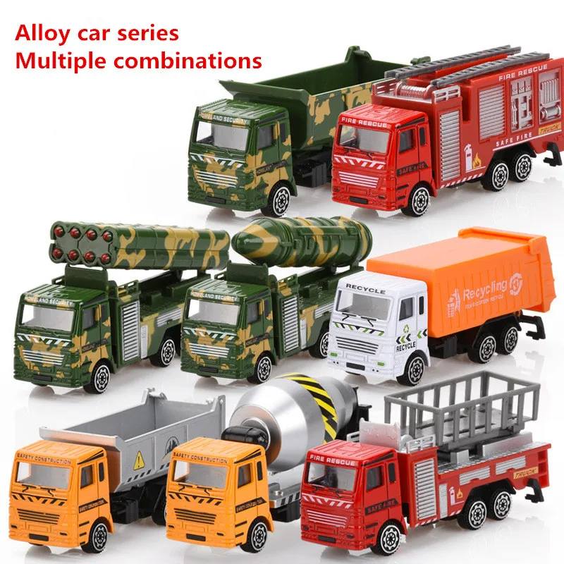 

New 12 Style Simulation Alloy Car Model Series Kids Engineering Excavator Vehicle Fire Truck Educational Car Toys for Boys
