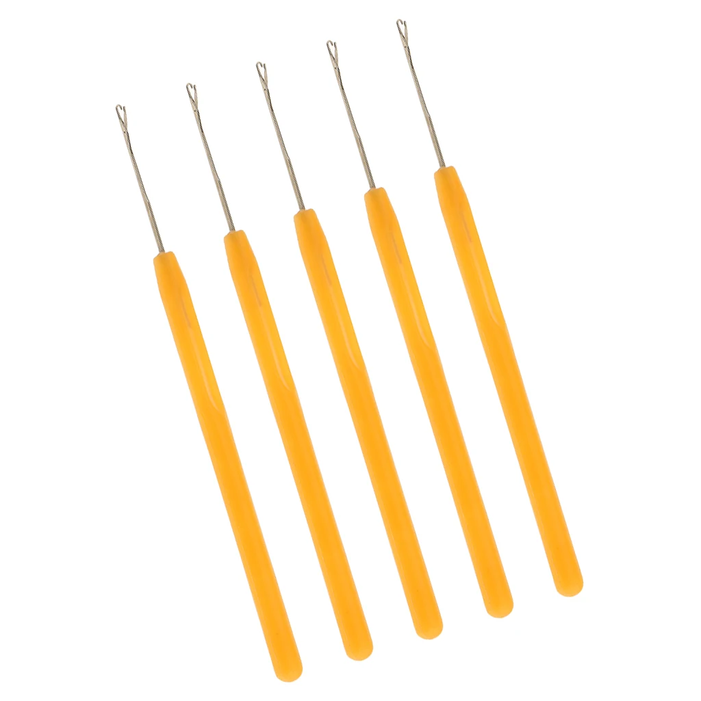 5 Salon Pulling Hook Loop Needle Tools for Micro Ring Hair Extensions Braid
