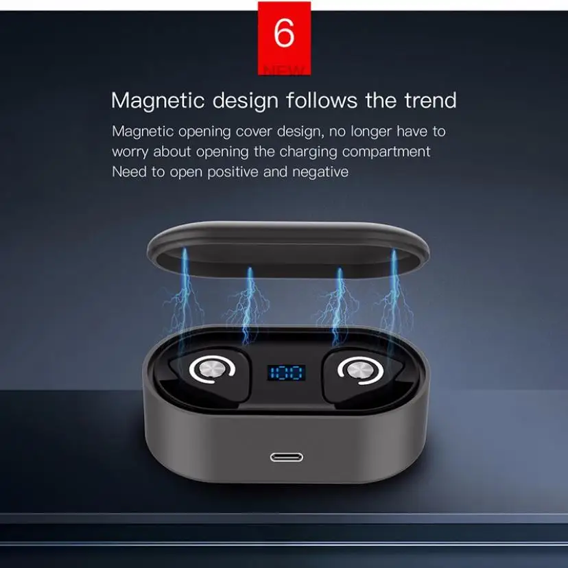 Type c 5 0 Earphones Bluetooth Earphone Wireless Earphone TWS Headset Stereo Earbuds Sport Bloototh LED Display With Mic