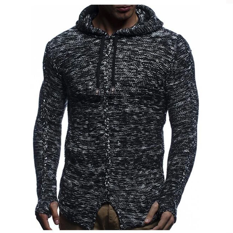 

Men casual Slim Fit Hooded Sweater kintwear Fashion autumn winter outware Pullover Mens Homme Leisure Solid Color Sweaters coat