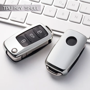 

Soft TPU car key cover case shell fob for VW Golf Bora Jetta POLO GOLF Passat For Skoda Octavia A5 Fabia For SEAT Ibiza Leon