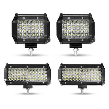 

4inch 7inch Quad Row Straight Led light bar 24W 48W spot Beam Headlight Foglight work lights for Jeep SUV ATV UAZ Truck 12V 24V
