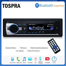 TOSPRA รถมัลติมีเดียบลูทูธ Autoradio MP3 เครื่องเล่นเพลงรถสเตอริโอวิทยุ FM AUX INPUT Receiver USB 12V -Dash 1 DIN(China)