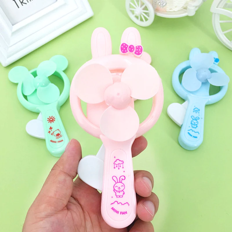 Creative bear holding student cartoon hand pressure fan young children mini fan toy baby summer small gift