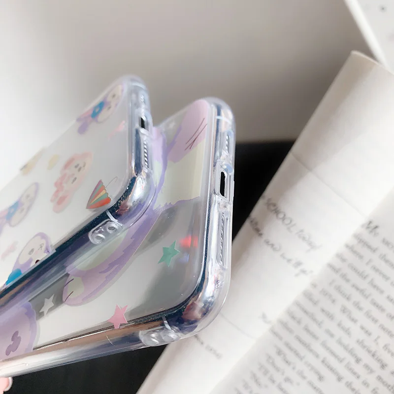 Чехлы для телефонов с милым мультяшным кроликом для iPhone 11Pro Max 6 6s 7 8 Plus X Xs Max Xr высококачественный прозрачный мягкий чехол Fundas Capa