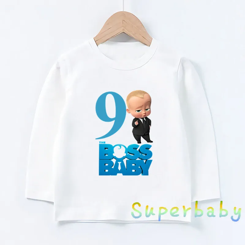 LKP5268-I Свечи "Happy Birthday" для торта босс детские номер 1-9 лет, футболка с принтом для маленьких мальчиков и девочек со смешными героями из мультфильмов, топы, Детская футболка с длинными рукавами, LKP5268 - Цвет: LKP5268-I