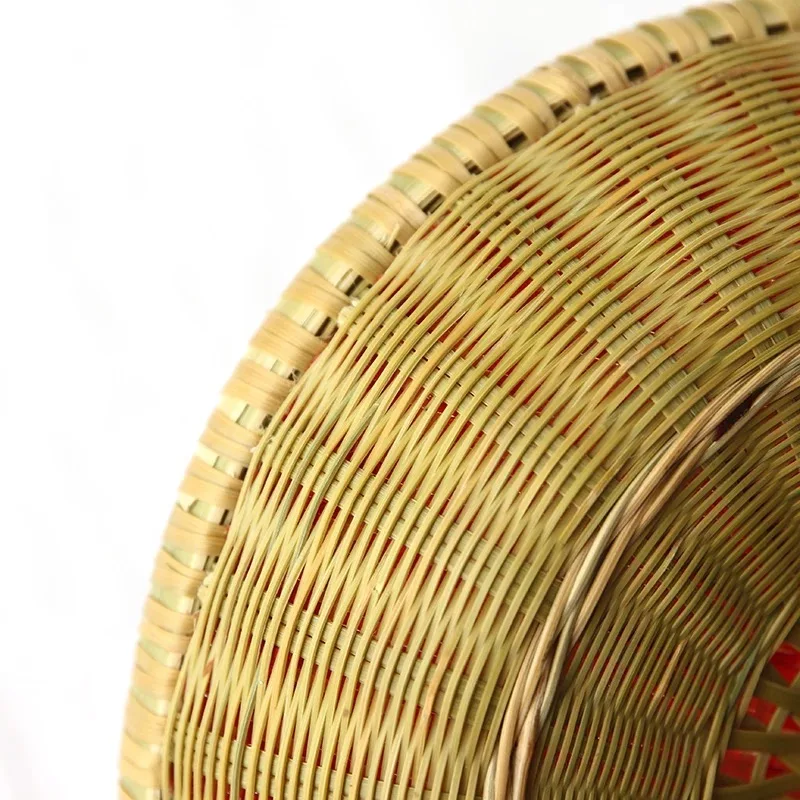 Storage basket hand-woven bamboo thread diameter 30cm Chinese style tea set jewelry storage basket interior furniture decoration