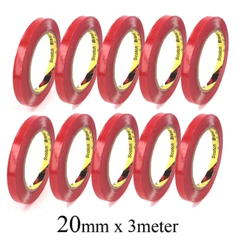 

10 Roll 20mm x 3metre Double Sided Adhesive Tape Acrylic Transparent No Traces Sticker Multi-functional Car-styling Glue Tape