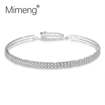 

Mimeng Hot Sale Women Collars Luxury Wedding Party Shiny Multi-row Zircon Clavicle Chain Personal Charm Women Necklace Jewelry