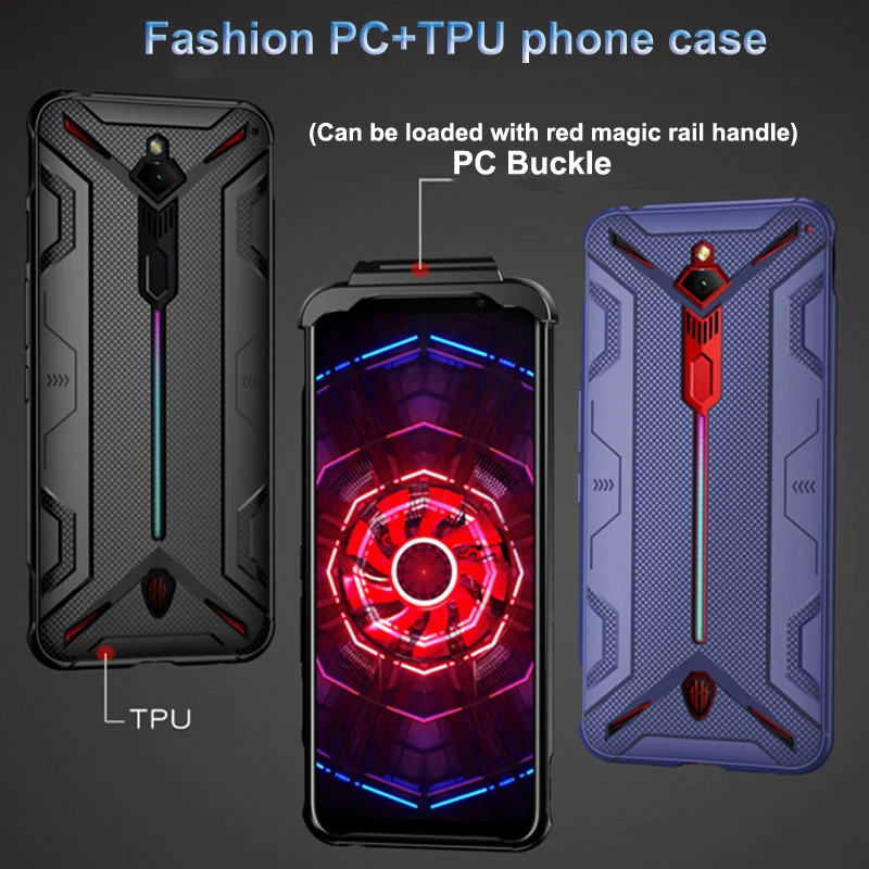 Shockproof Protective TPU Soft Case for Nubia Red Magic 3 / 3S Heat Dissipation Cover with original Red Magic PUBG Game Gamepad
