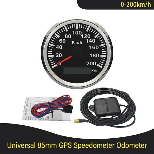 ELING New 85mm GPS Speedometer 120km/h 200km/h Speed Gauge Odometer UTV Motorcycle Marine Boat Buggy 12V/24V With Red Backlit - Image 8
