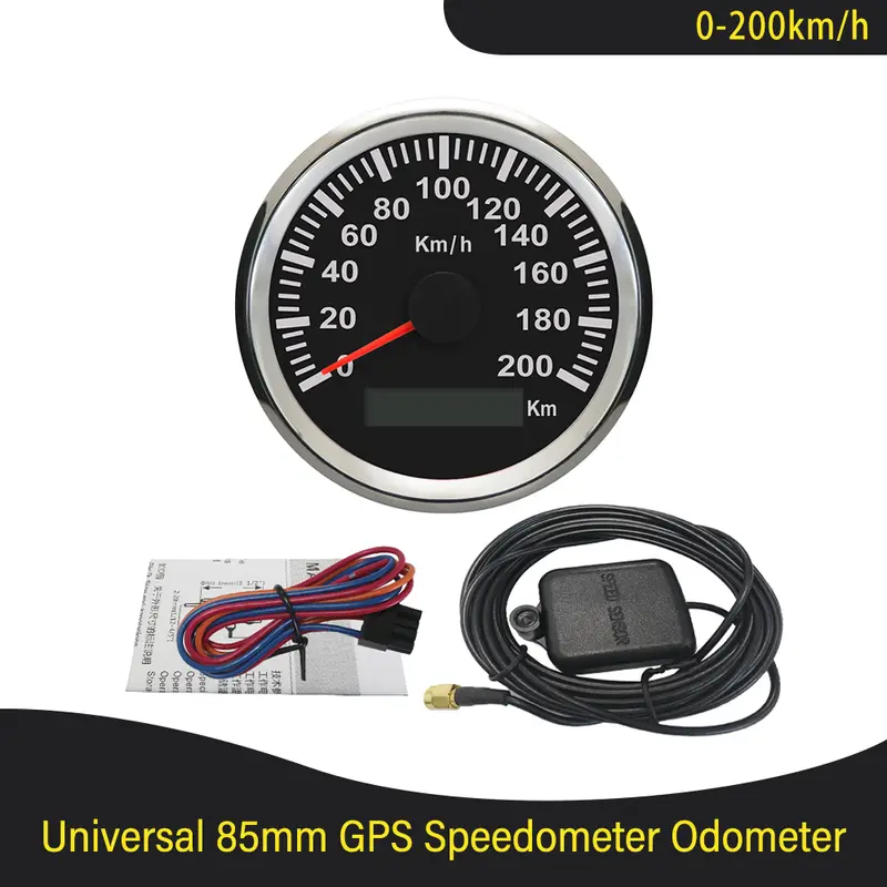 ELING New 85mm GPS Speedometer 120km/h 200km/h Speed Gauge Odometer UTV Motorcycle Marine Boat Buggy 12V/24V With Red Backlit - Image 8