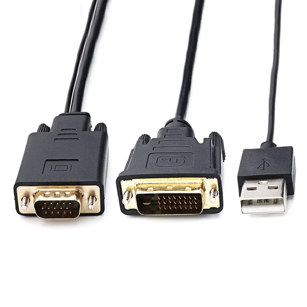Support 1080P VGA Male to DVI Male Adapter Cable 24+1 25 Pin DVI Male to 15 Pin VGA Female Video Converter Connector