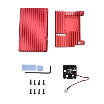 

for Raspberry Pi 4 Aluminum Alloy Case CNC Protective Cover Enclosure with Cooling Fan for Raspberry Pi 4 Model B