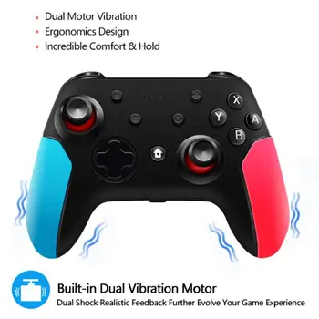 

Adjustable Vibration 6-axis Gamepad Wireless Bluetooth One-key Connection Fast Charging Gamepad Joystick For NS Switch Pro