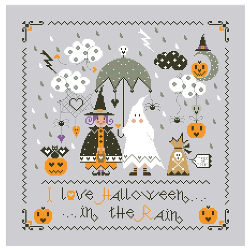 Trick or treat cross stitch pattern Halloween cross stitch 