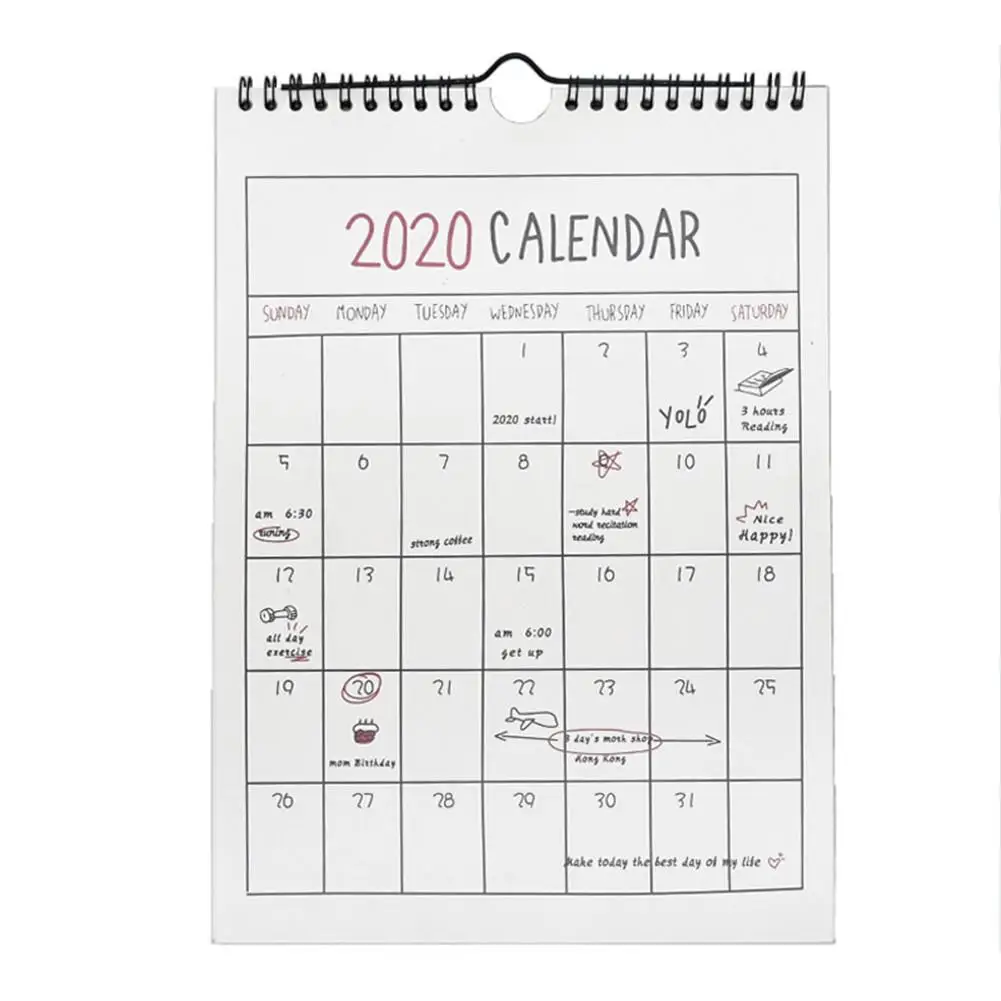 

20.6 X 29cm 2020 Calendar Desktop Wall Calendar Daily Planner Schedule Yearly Agenda Organizer Home School Office Desk Supply #