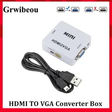 Grwibeou оригинальный HD 1080P мини HDMI в VGA конвертер с аудио 2 видео