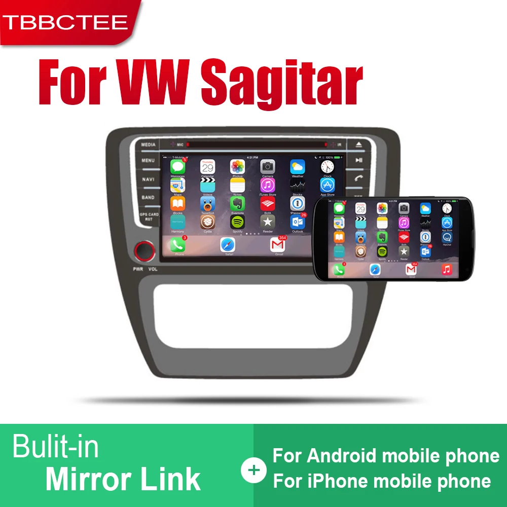 TBBCTEE Android автомобильный Радио Стерео gps навигация для Volkswagen VW Sagitar 2012~ Bluetooth wifi 2din автомобильный Радио плеер аудио