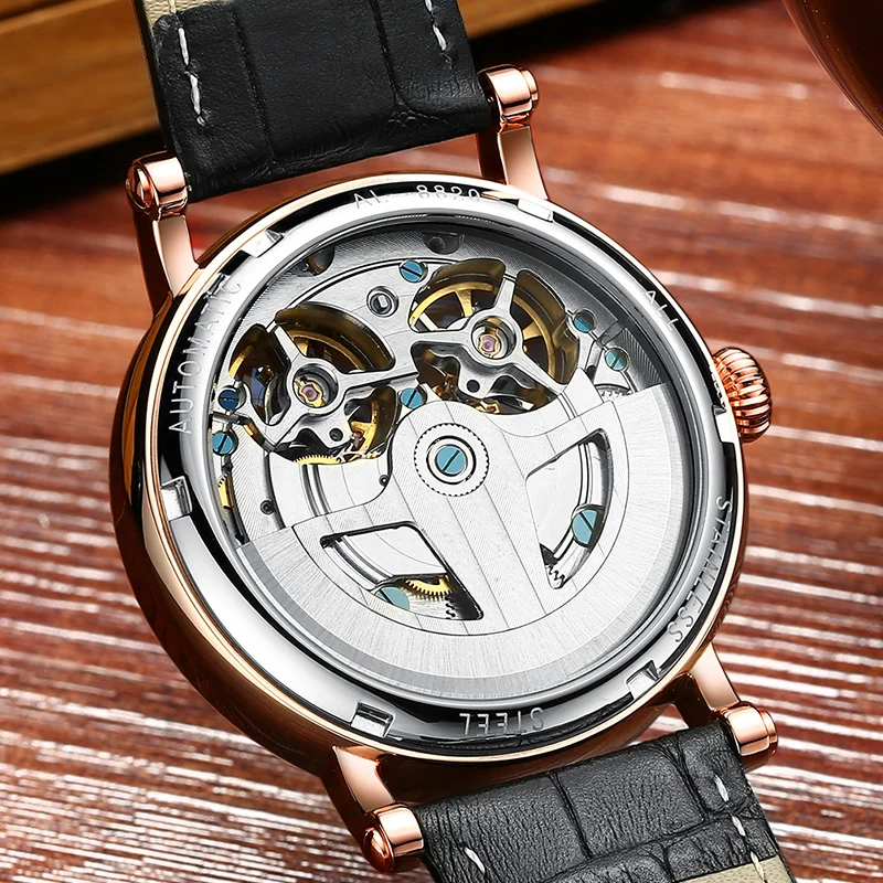 AILANG 8221A Switzerland часы для мужчин люксовый бренд автоматический двойной Tourbillon Moon phase часы повседневные деловые Relogio masculino