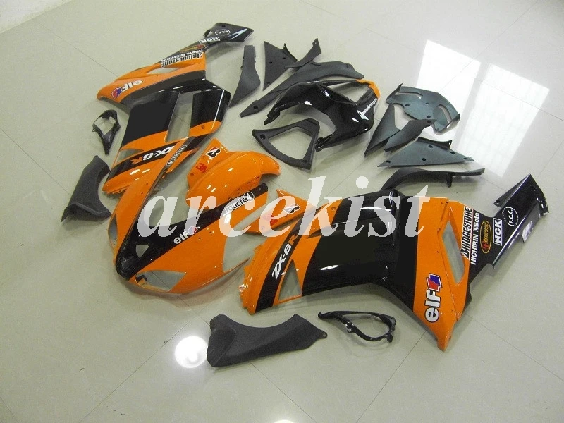 ABS Обтекатели комплект, пригодный для Kawasaki Ninja ZX-6R 2007 2008 636 6R 07 08 боди набор на заказ бесплатно красный черный