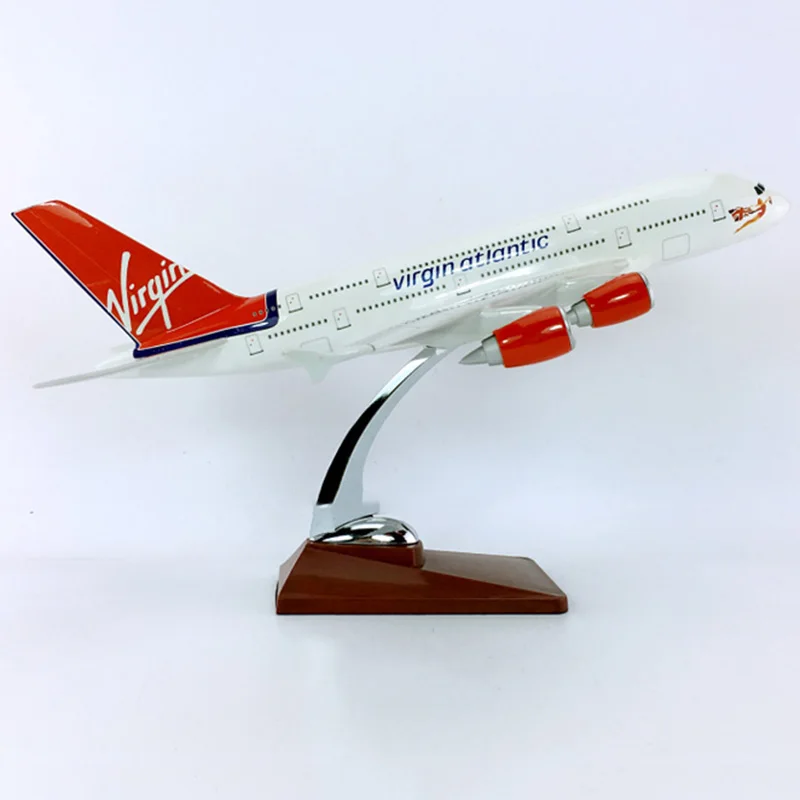 36 см 1:200 Airbus A380-800 модель британских американских Виргинских самолетов с базой статического сплава самолет Коллекционная дисплей игрушка